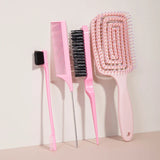 5pcs comb set Relaxing Elastic Massage Comb Hollow Out Hair Brush Scalp Massage Combs Hair Styling Spray bottle Hair Salon Tools